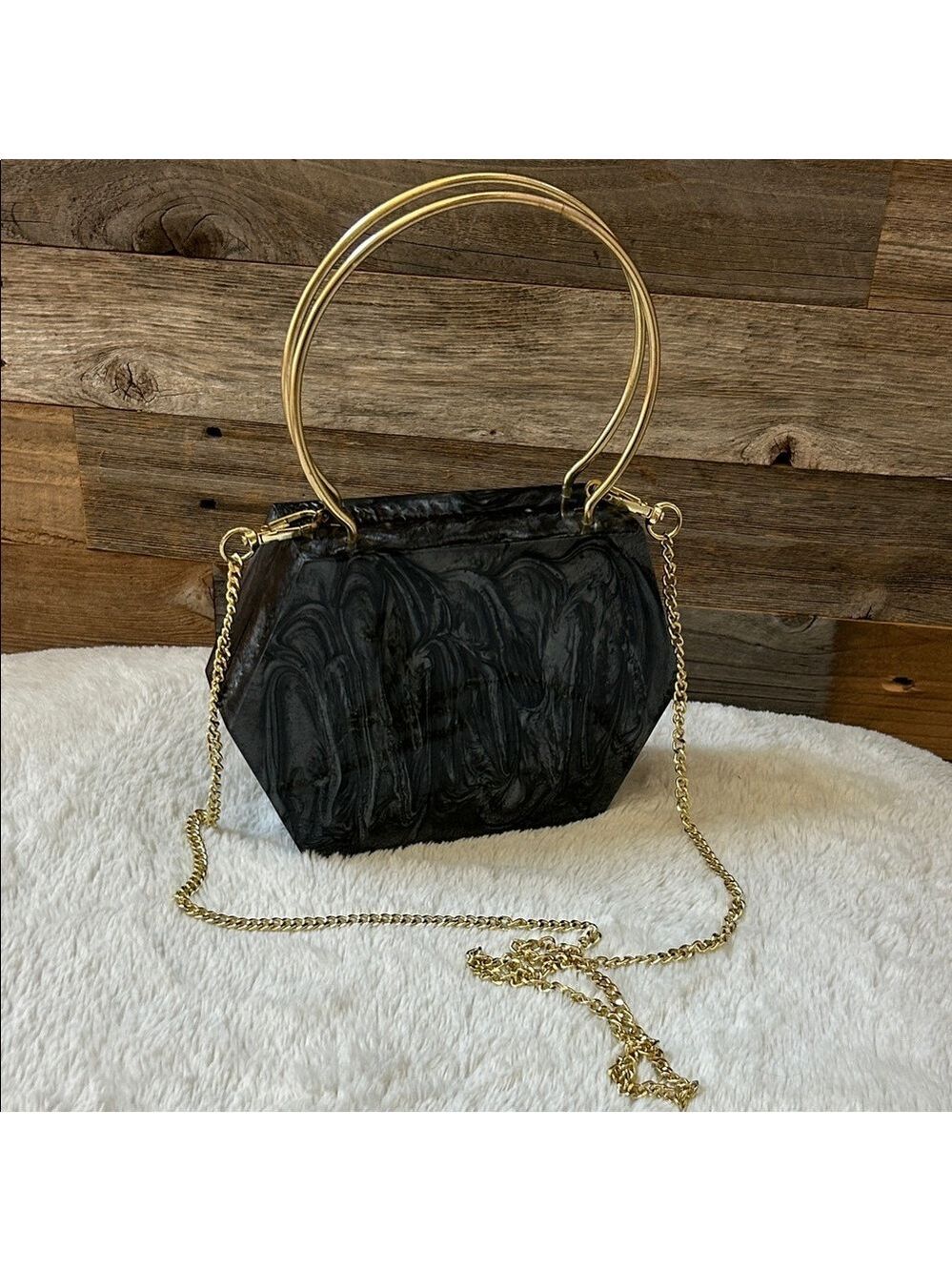 Ramla Black Acrylic Soho Clutch with Removable Chain Brand New! - Picture 10 of 10